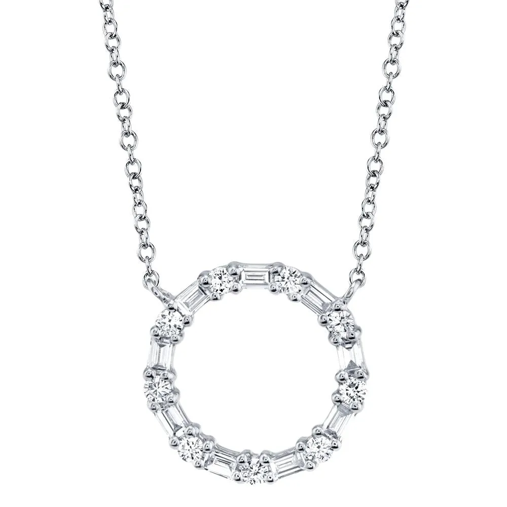 0.29 Ct Diamond Baguette Circle Necklace SC55008725