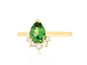 1.00ct Tsavorite Garnet & Diamond 'Comet' Ring