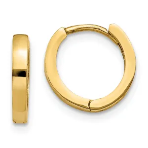10K Gold Polished Hinged Hoop Earrings for Women  Solid Huggie Style
