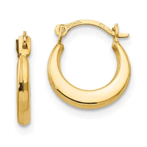 14K Gold Polished Small Hoop Earrings for Women Elegant and Timeless