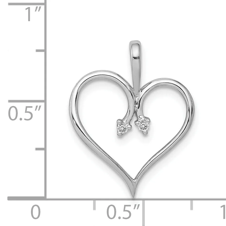 14k White Gold l1 Clarity G-I Color .02ct. Diamond Heart Pendant