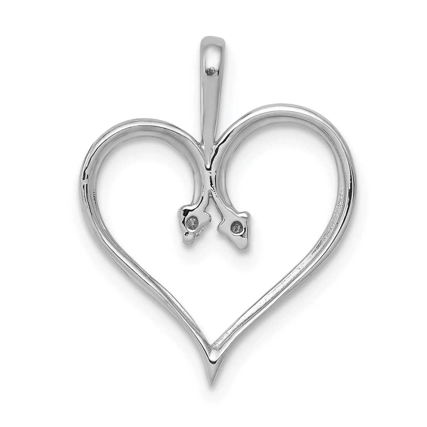 14k White Gold l1 Clarity G-I Color .02ct. Diamond Heart Pendant