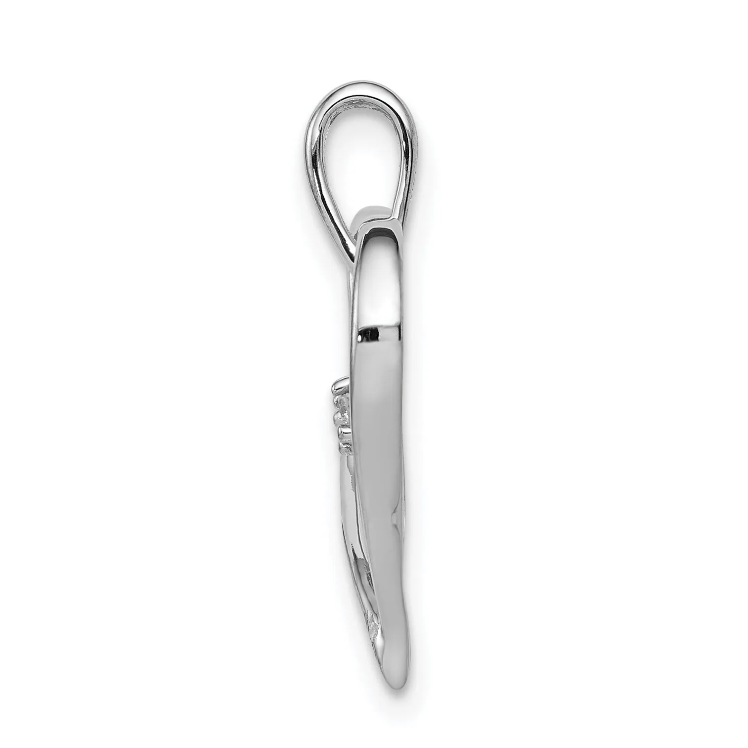 14k White Gold l1 Clarity G-I Color .02ct. Diamond Heart Pendant