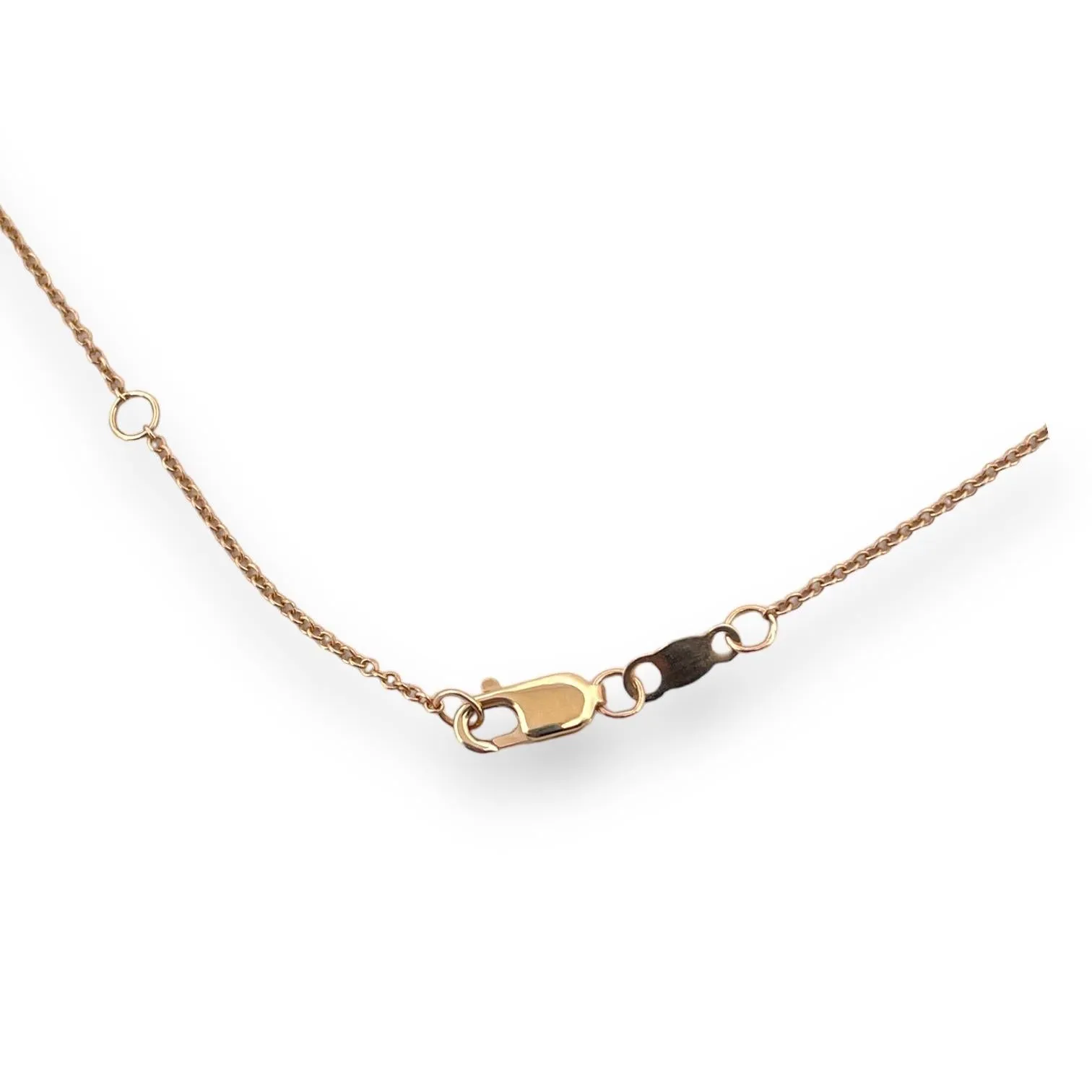 14K Yellow Gold & White Enamel Natural Diamond Butterfly Necklace