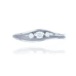 18ct White Gold Diamond Set Wave Ring