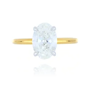 18ct Yellow Gold 2.01ct Oval Cut Diamond Solitaire Ring