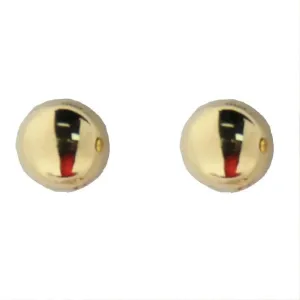 18K Solid Yellow Gold Polished 7 mm. Ball Post Earrings 
