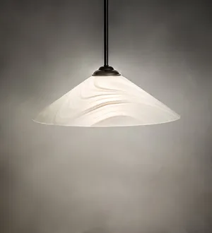 18"W Blanco Swirl Pendant
