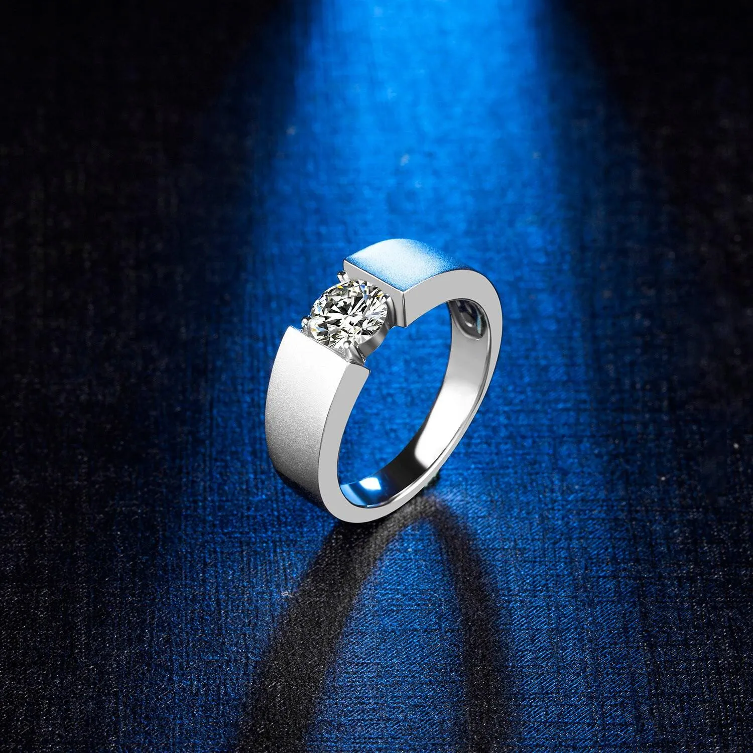 1Ct. F color Moissanite Engagement Wedding Diamond Ring