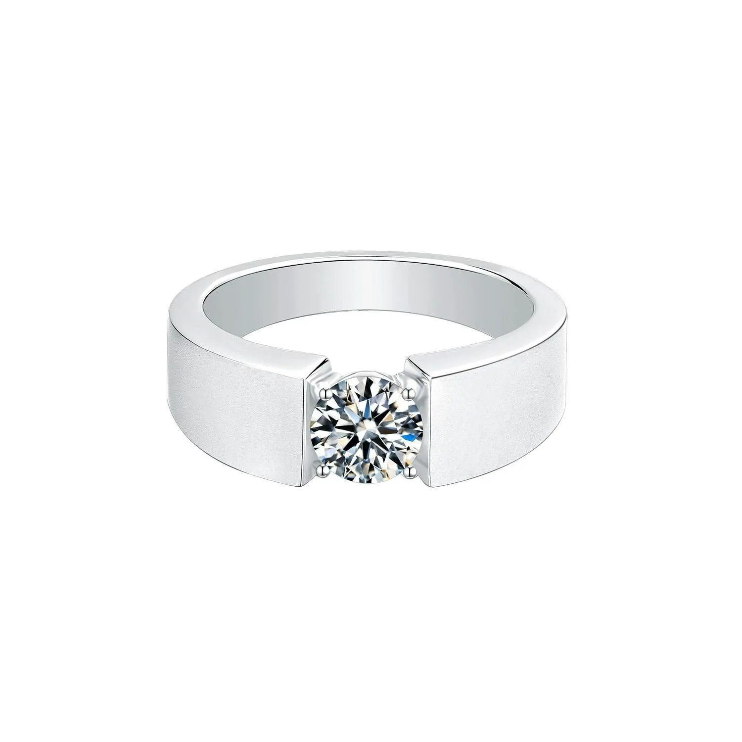 1Ct. F color Moissanite Engagement Wedding Diamond Ring