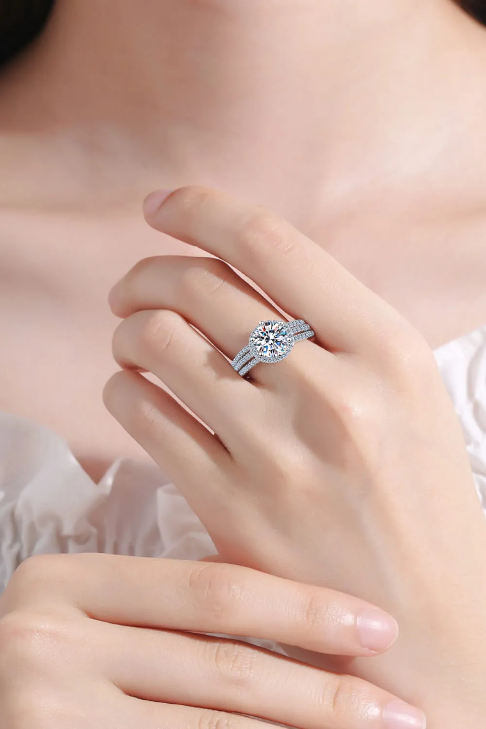 2 Carat Sterling Silver Moissanite Ring