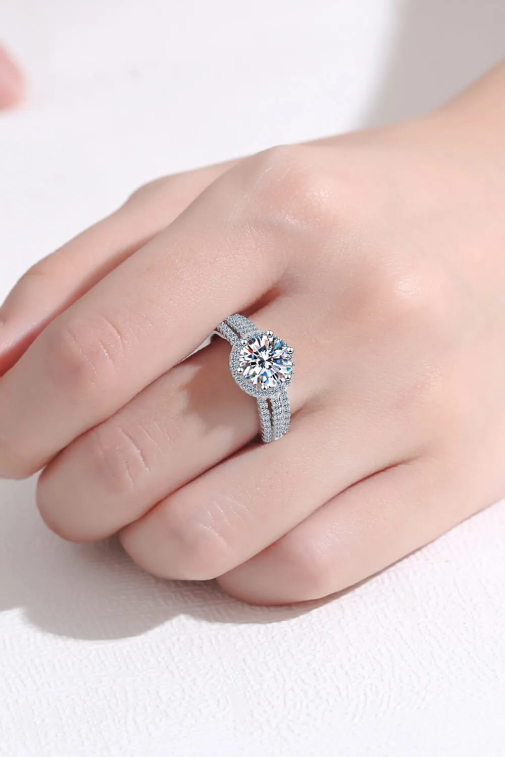 2 Carat Sterling Silver Moissanite Ring
