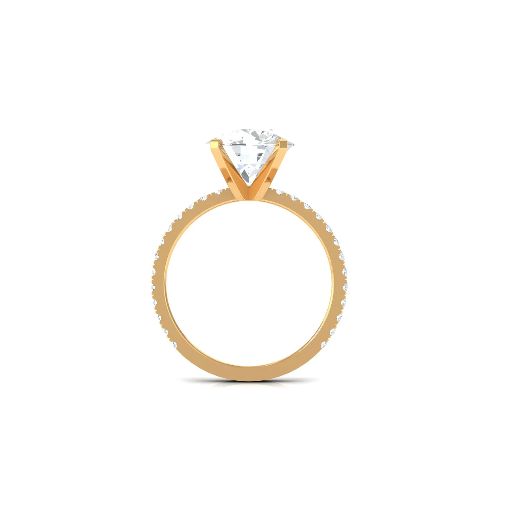 4.75 CT Zircon Solitaire Engagement Ring with Side Stones