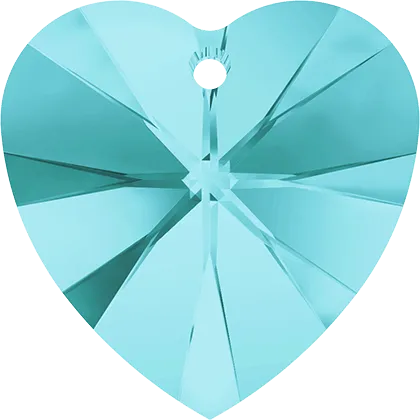 6228 Swarovski XILION Heart Pendants, Light Turquoise (263)