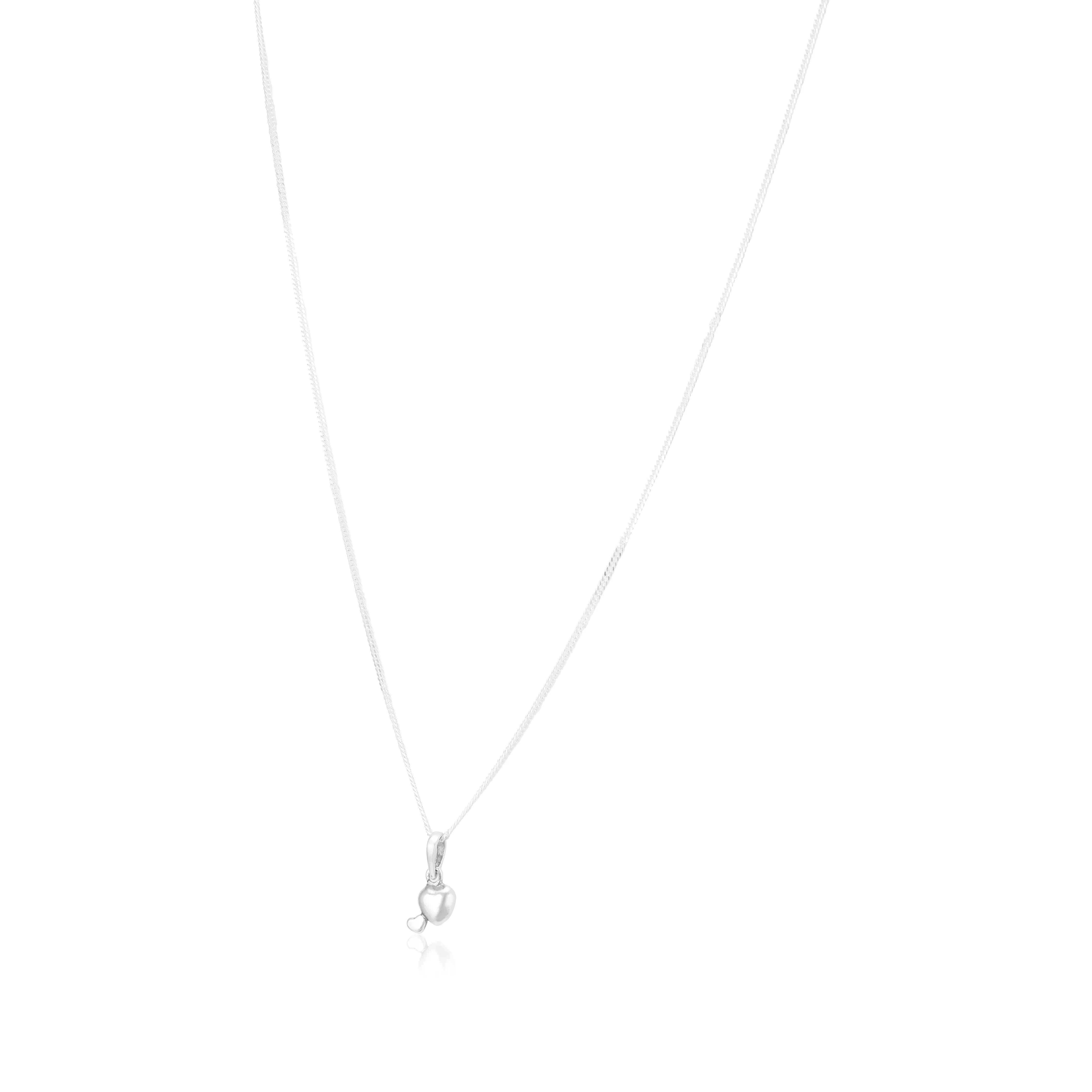 925 Dual Heart Rhodium Plated Sleek Chain Pendants