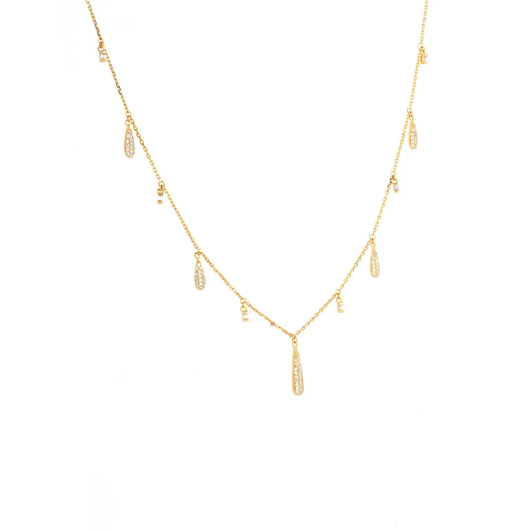 925 Sterling Silver Elegant Rain Drop Necklace
