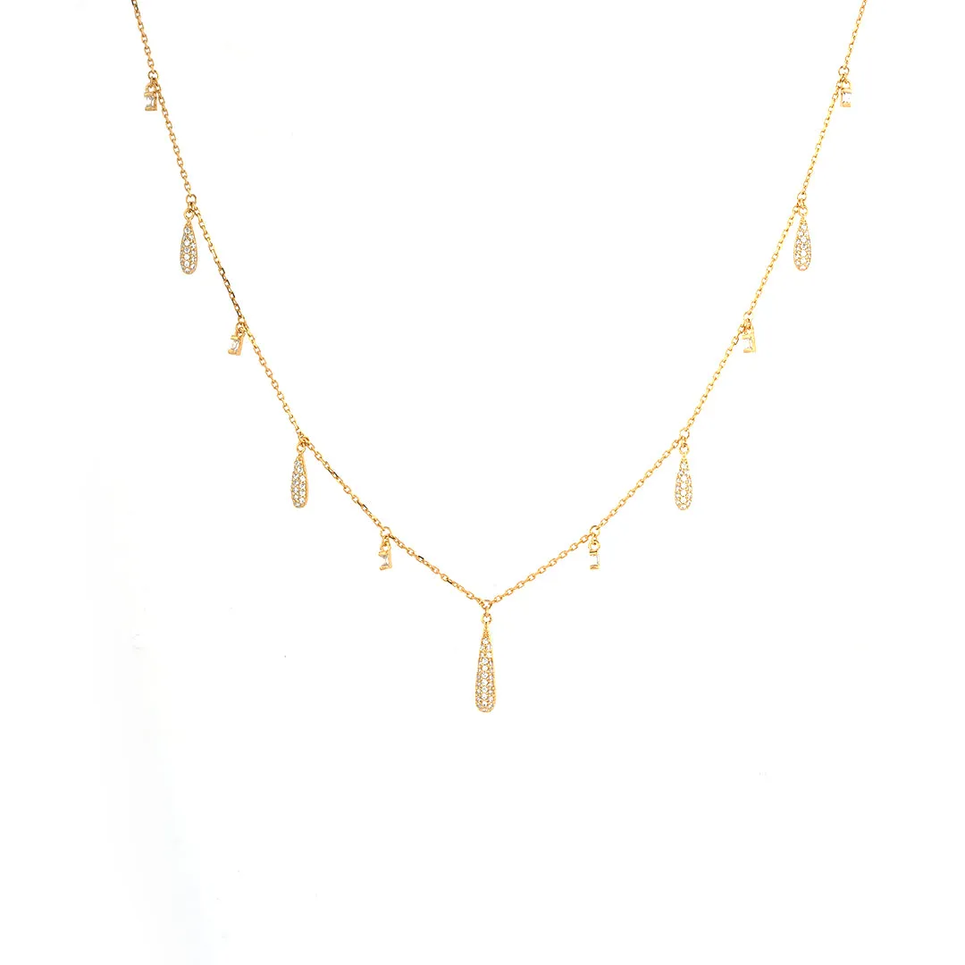 925 Sterling Silver Elegant Rain Drop Necklace