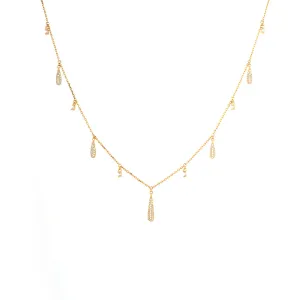 925 Sterling Silver Elegant Rain Drop Necklace