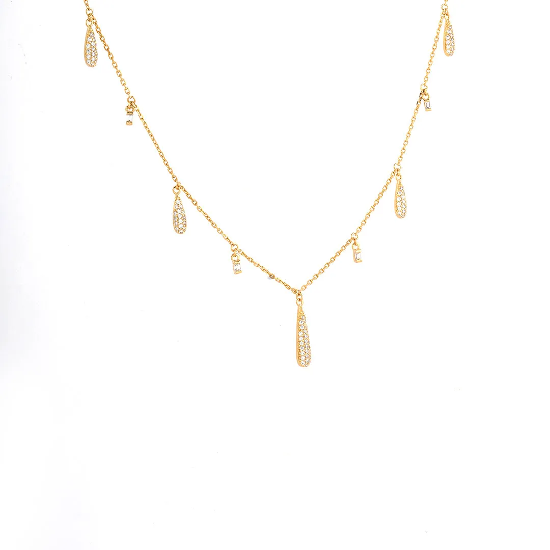 925 Sterling Silver Elegant Rain Drop Necklace