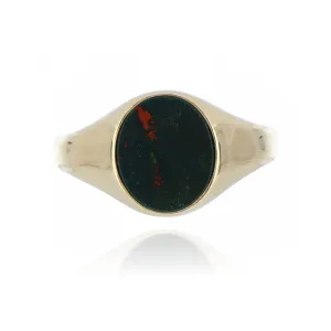 9ct Yellow Gold Bloodstone Signet Ring