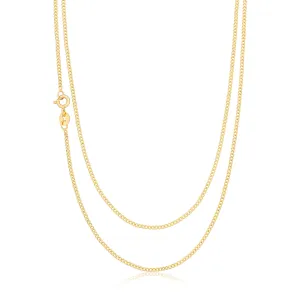 9ct Yellow Gold Silver Filled 50cm 40 Gauge Curb Chain