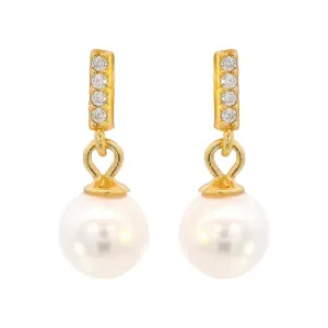 Adagio Effortless Glow Bar Dangle Pearl Earrings Gold