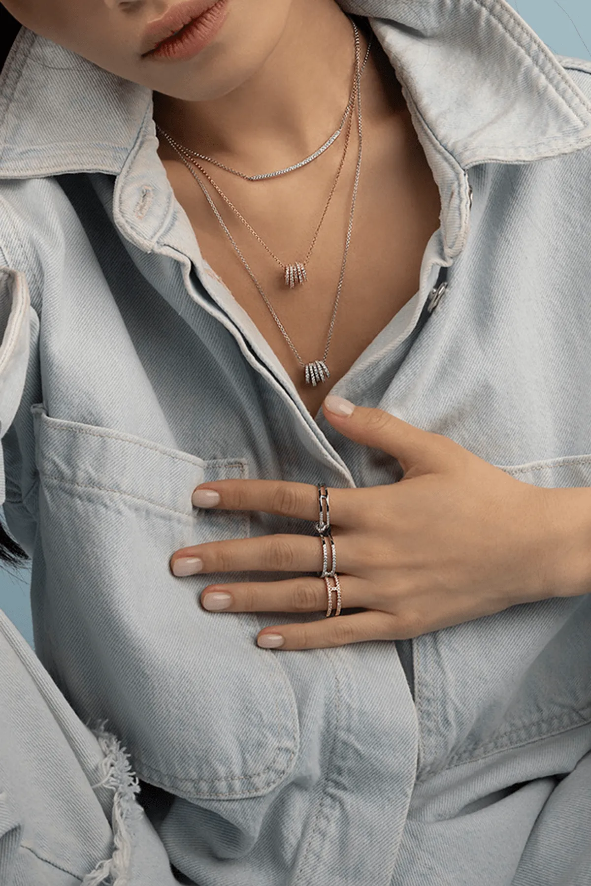 Adjustable Necklace with Paved Arched Pendant