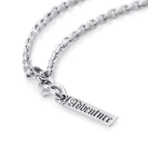 Adventure Word Bar Pendant in Sterling Silver, 48mm