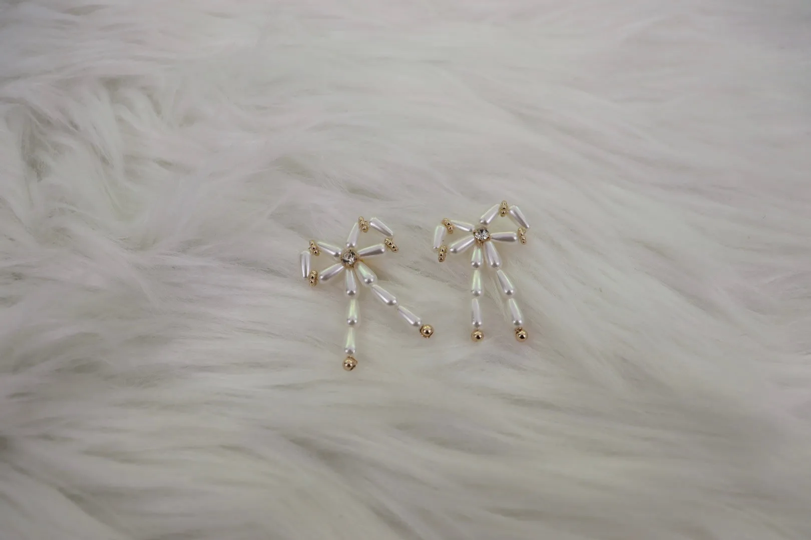 All Pearl Bow Earrings
