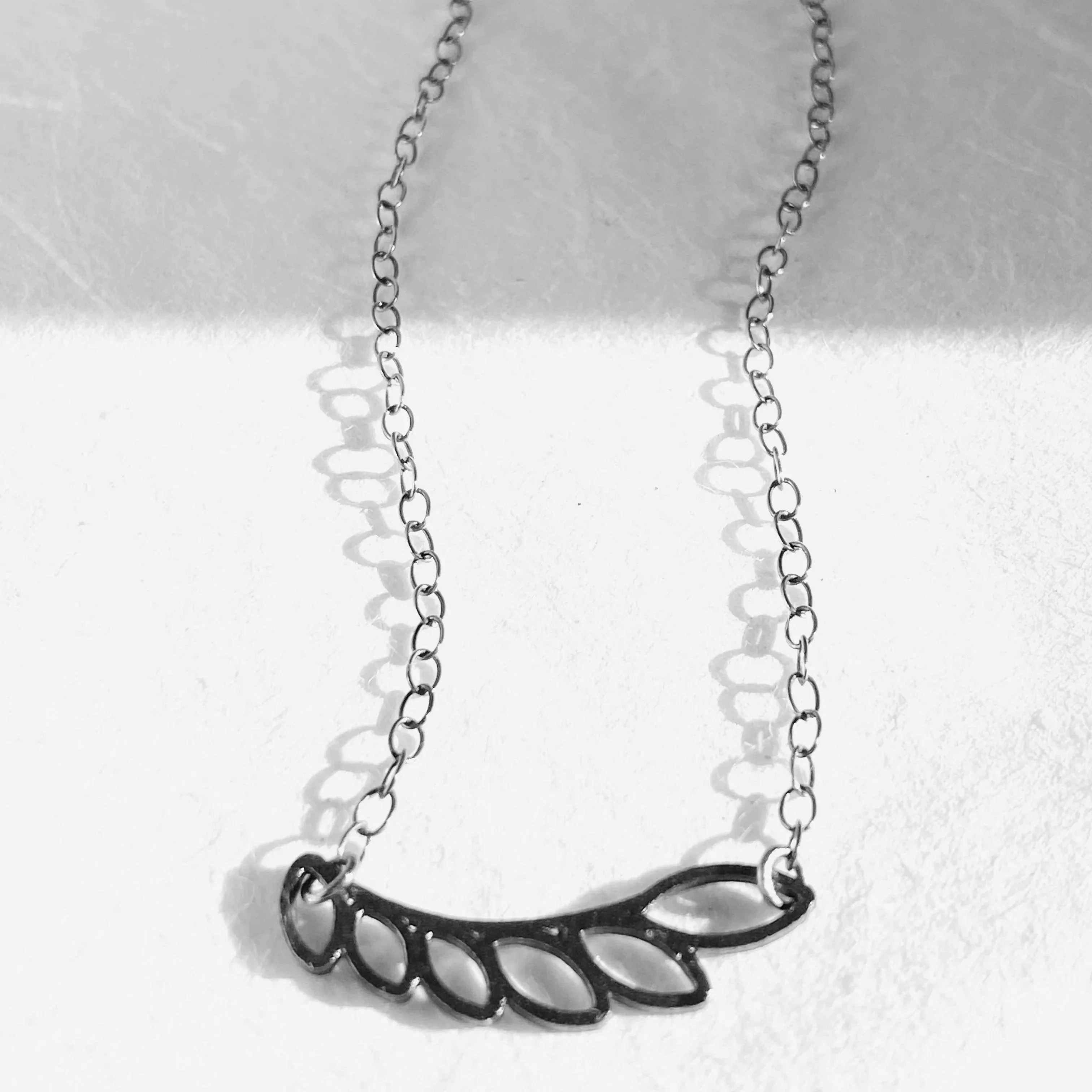 Angel Wing Necklace, Sipver Modern Necklace, Bar Necklace