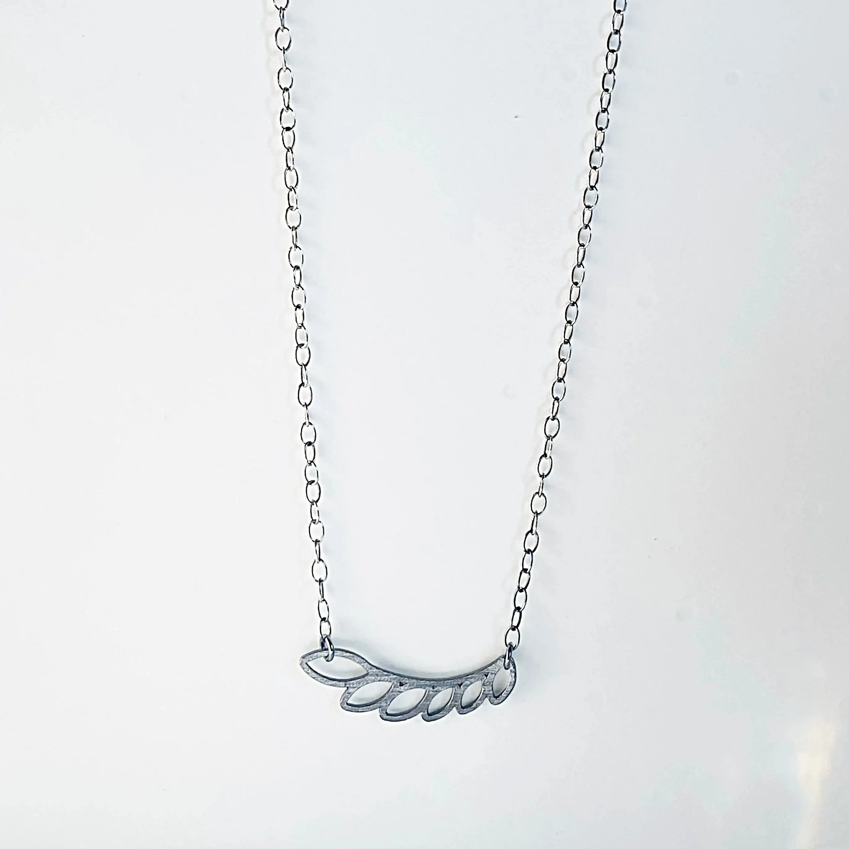 Angel Wing Necklace, Sipver Modern Necklace, Bar Necklace