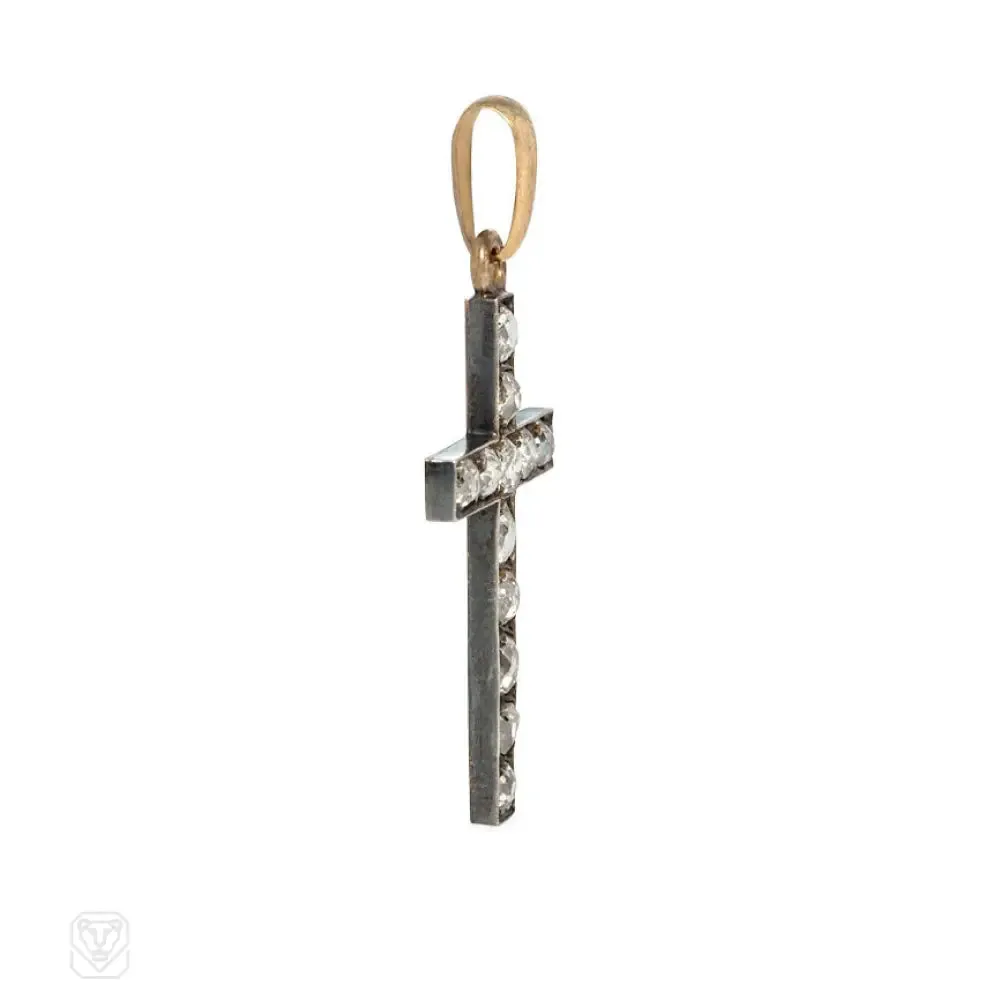 Antique diamond cross, France