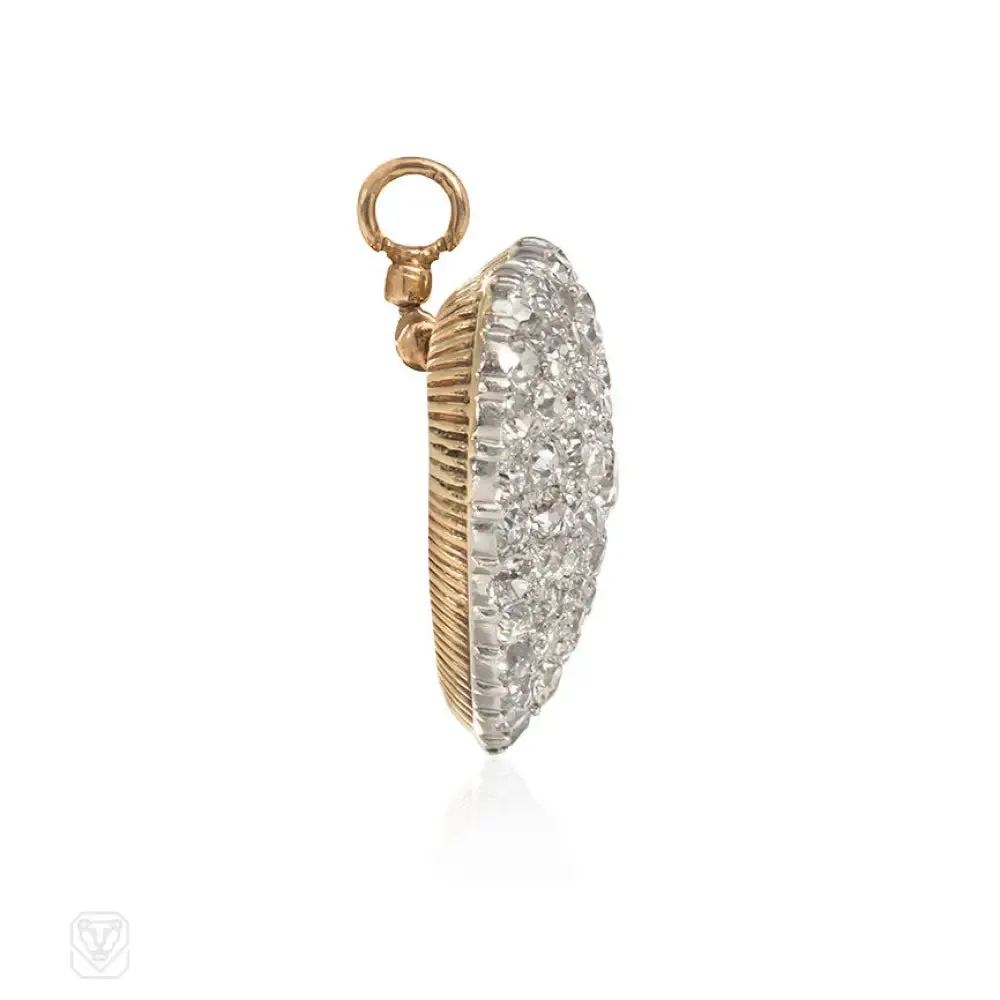 Antique diamond heart pendant
