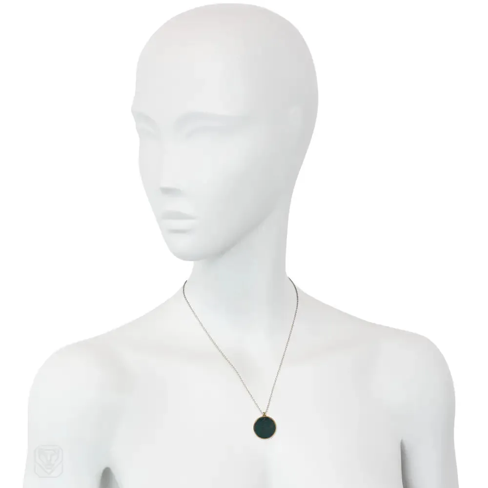 Antique double-side bloodstone and carnelian locket