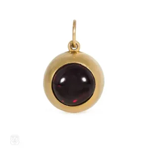 Antique gold and garnet ball pendant, John Brogden