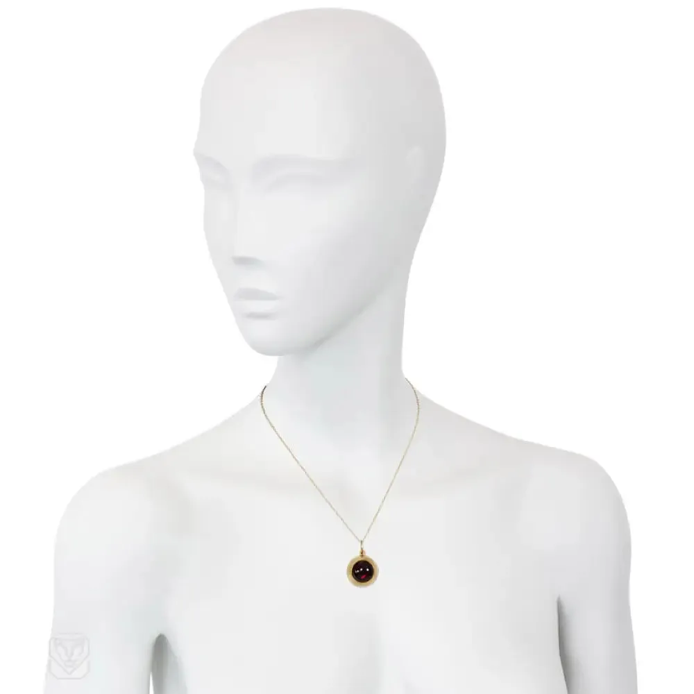 Antique gold and garnet ball pendant, John Brogden