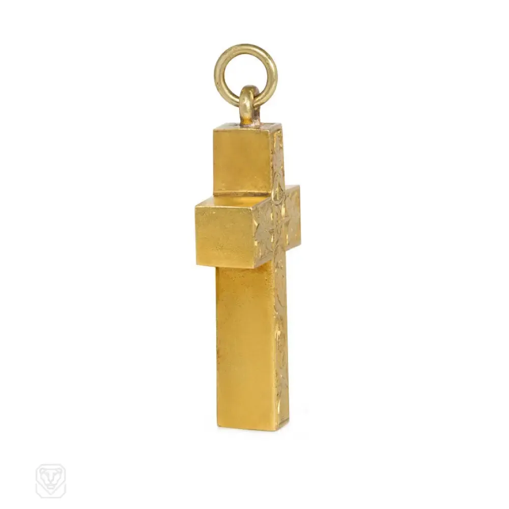 Antique gold cross pendant