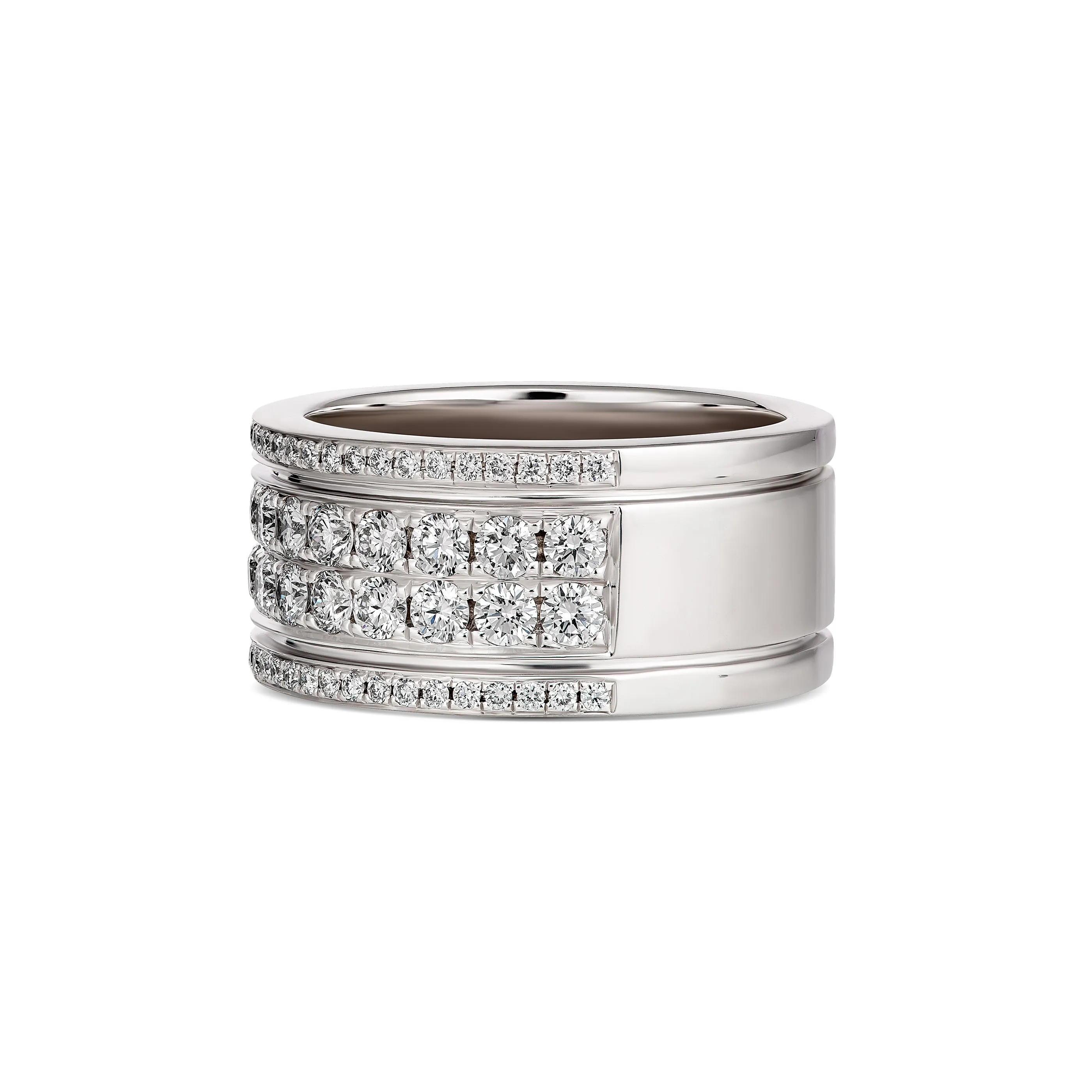 Artisan Brooklyn Diamond Men's Wedding Band | 18K White Gold