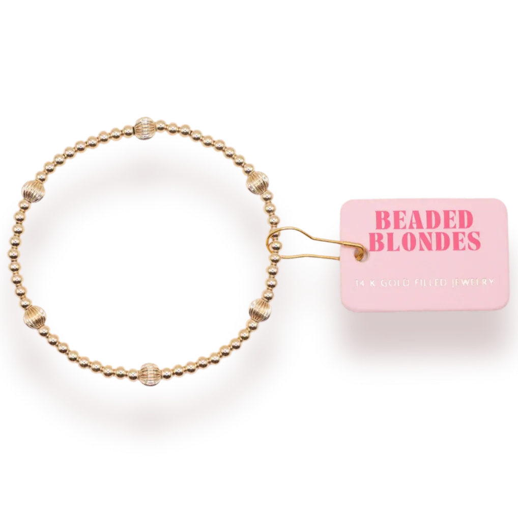 Beaded Blonde ‘Claire Fluted Gold Bracelet’