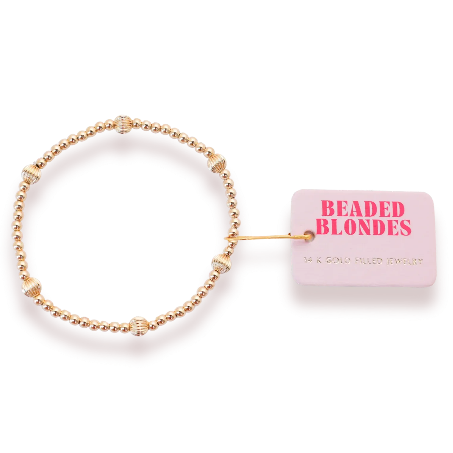 Beaded Blonde ‘Claire Fluted Gold Bracelet’