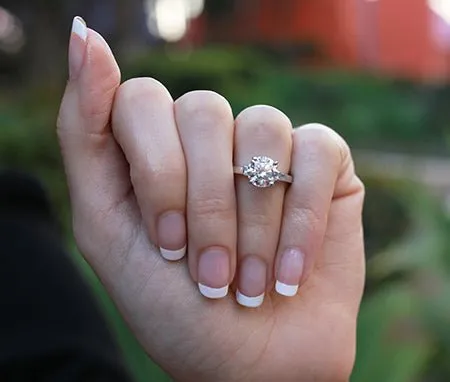 Bellflower - Round Moissanite Engagement Ring