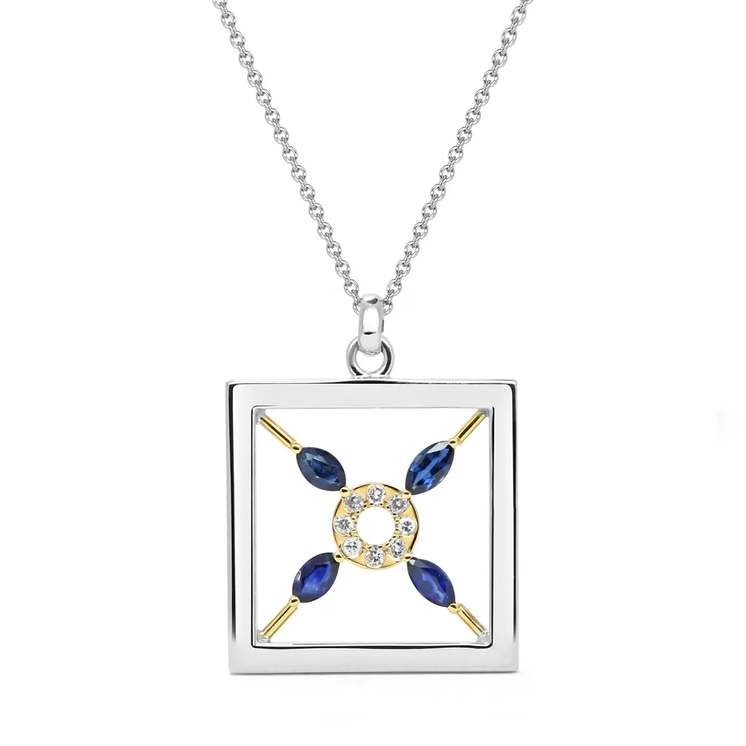 Bespoke Sapphire Square Pendant