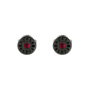Blackened 18k Gold Timeless Earrings Ruby