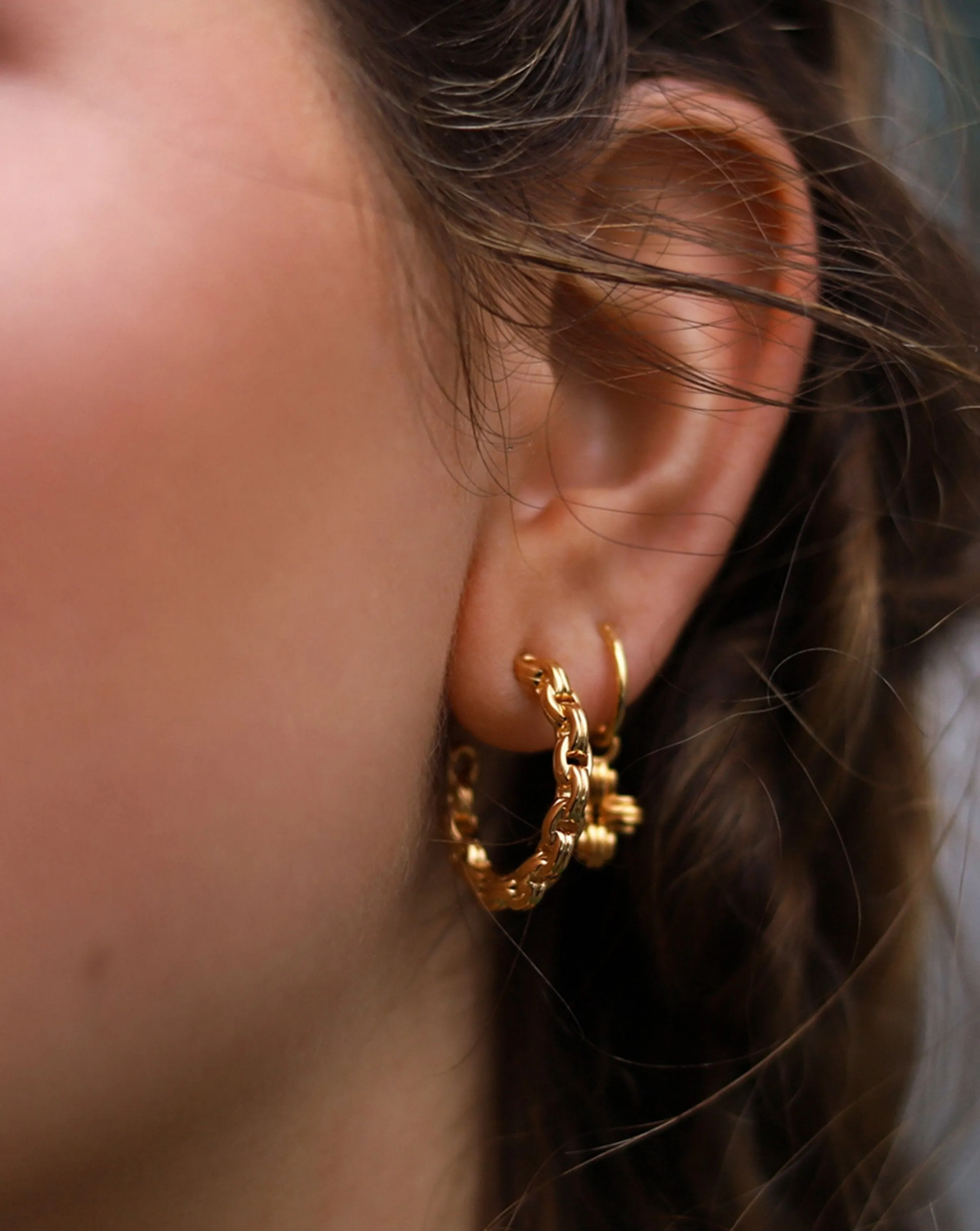 Bond Hoop Earrings | 18ct Gold Plated Vermeil