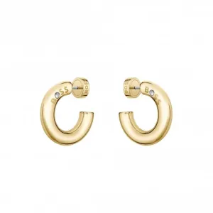 BOSS Live Hoop Earrings in Gold Plated Stainless Steel