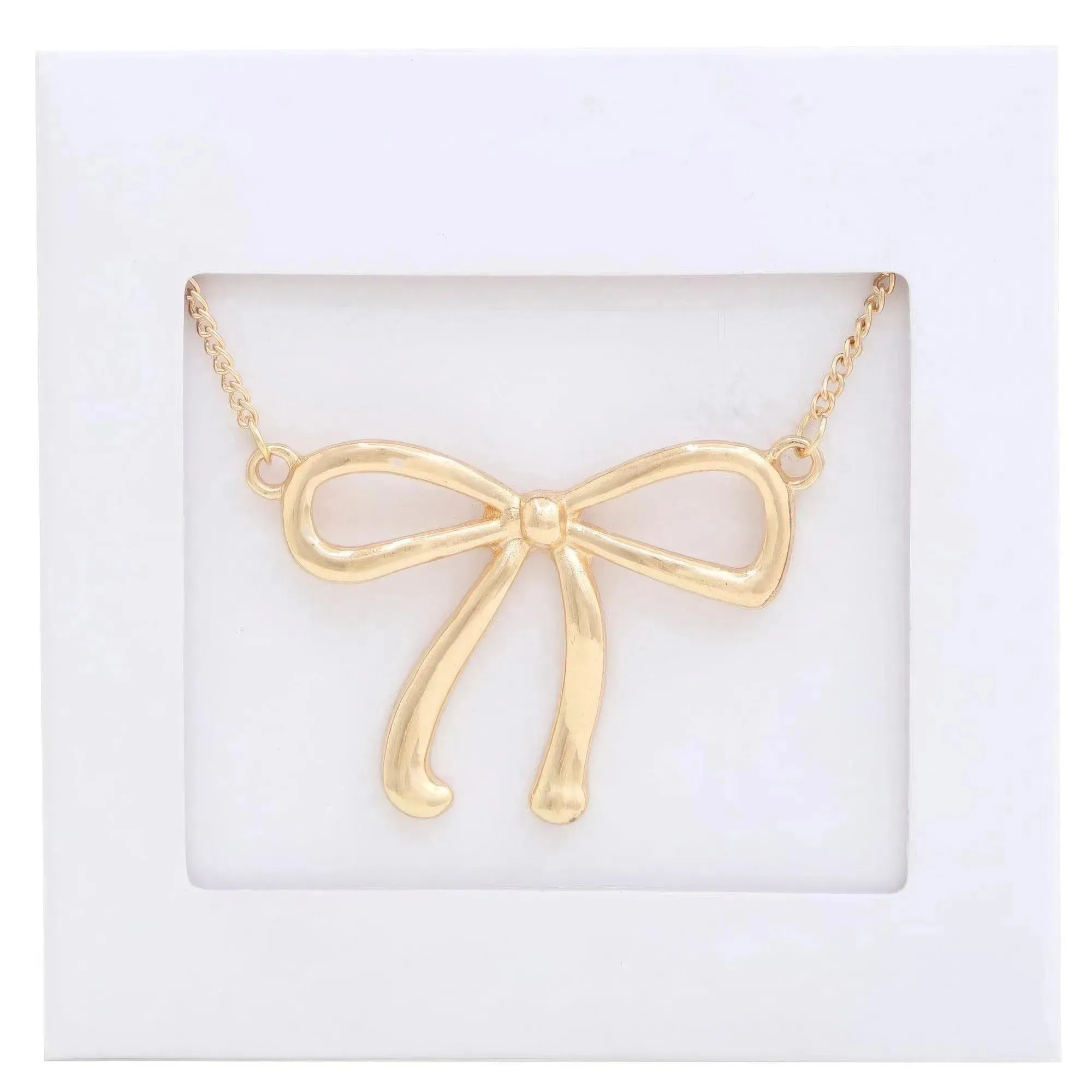 Bow Pendant Metal Necklace