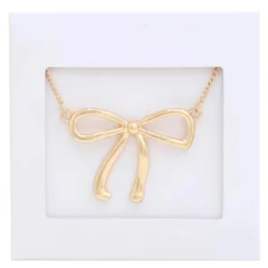 Bow Pendant Metal Necklace