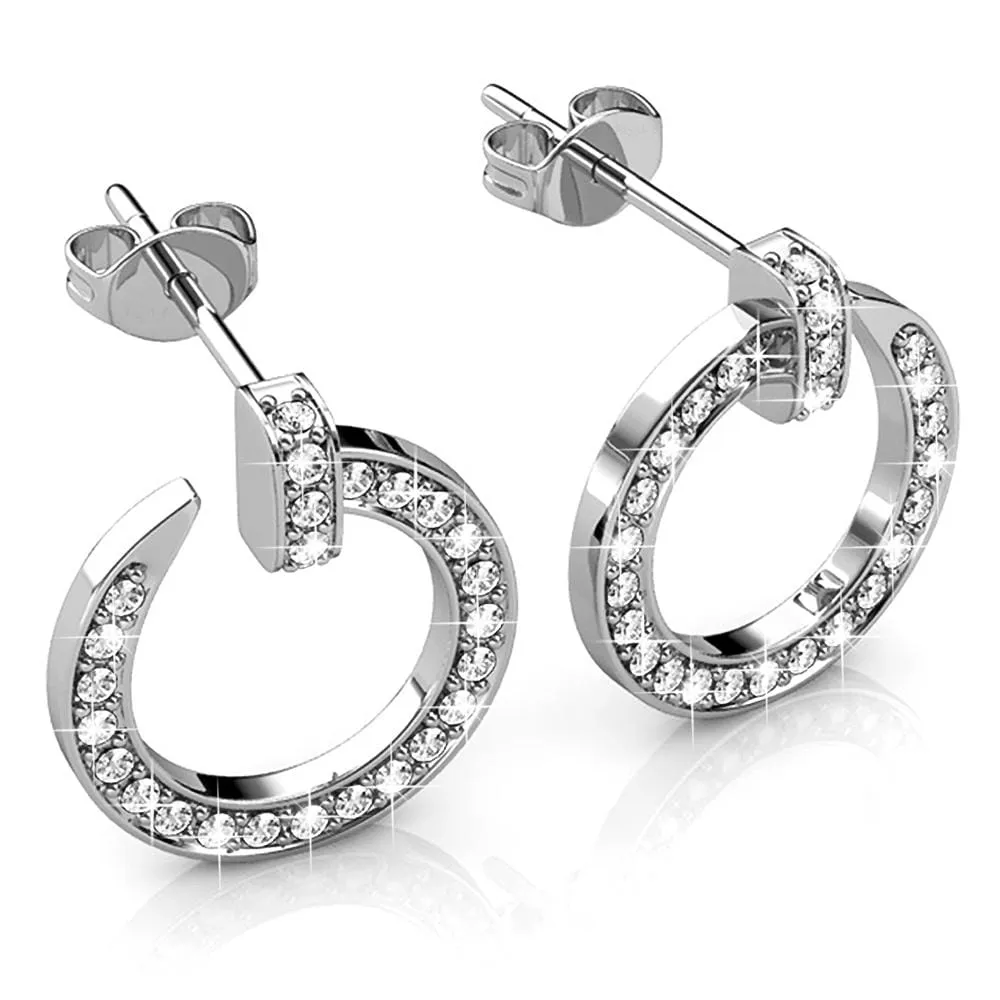 Boxed Dazzling Paradigm in Circle White Gold Set Embellished with SWAROVSKI® Crystals