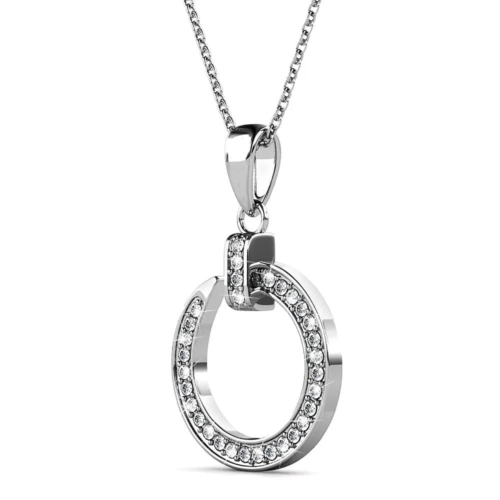 Boxed Dazzling Paradigm in Circle White Gold Set Embellished with SWAROVSKI® Crystals