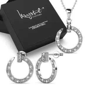 Boxed Dazzling Paradigm in Circle White Gold Set Embellished with SWAROVSKI® Crystals